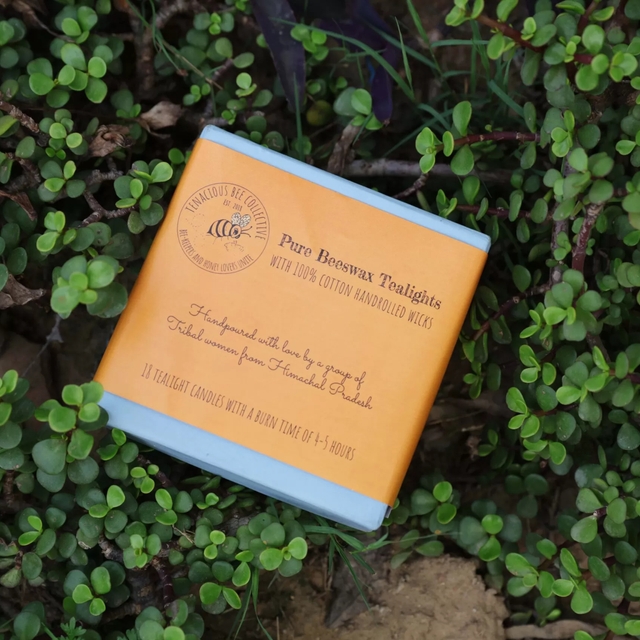 LONG BURNING BEESWAX TEALIGHT CANDLES (pack of 18)